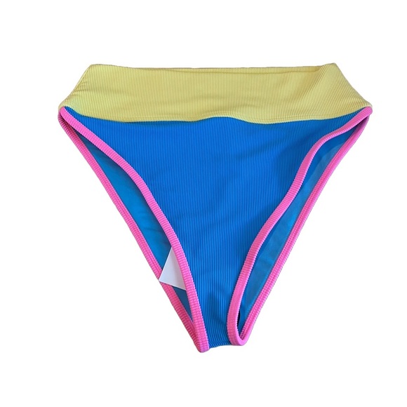Beach Riot Bikini Bottom in Coral Reef Color block Size Large - Picture 3 of 6